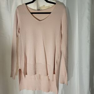 Quinn pale pink pullover long sleeve sweater